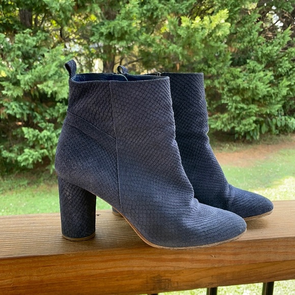 Maje Navy Felix Faux Python Ankle Bootie size 40 - Picture 2 of 9